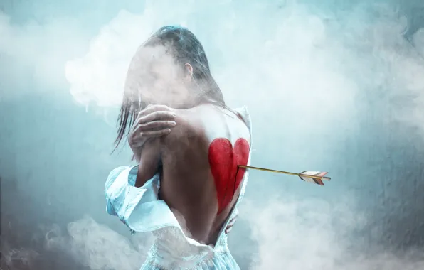 Picture girl, heart, arrows