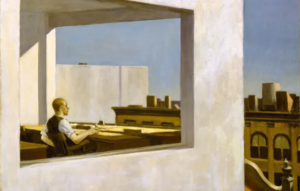 Picture 1953, Edward Hopper, Office in a Small City