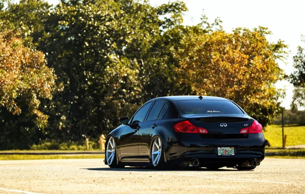 Black, Infiniti, black, infiniti, sedan, G37, rearside