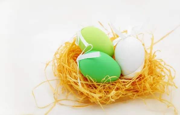 Holiday, toys, eggs, spring, green, Easter, socket, white background