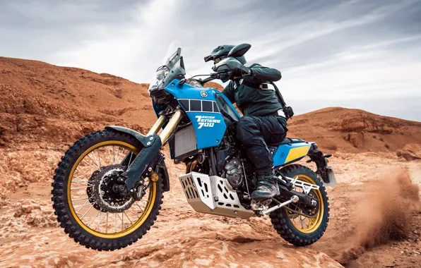 Picture Mountains, Dust, Wheel, Yamaha, Male, Adventure Motorcycle, Adventure bike, Yamaha Tenere 700 Rally Edition