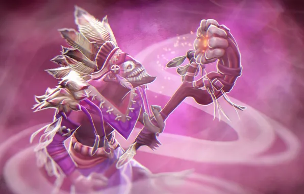 Pink, magic, the game, dota 2, priest, dazzle