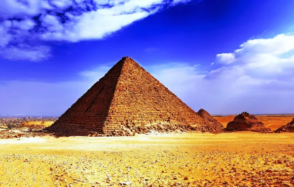 Picture sand, the sun, desert, heat, pyramid, Egypt