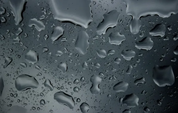 Water, drops, surface, grey