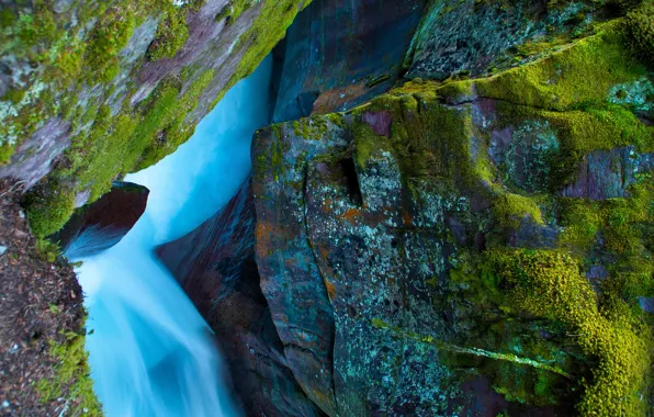 Picture nature, stones, moss, water, threads