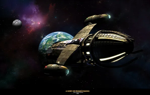 Spaceship, planets, a sort of homecoming