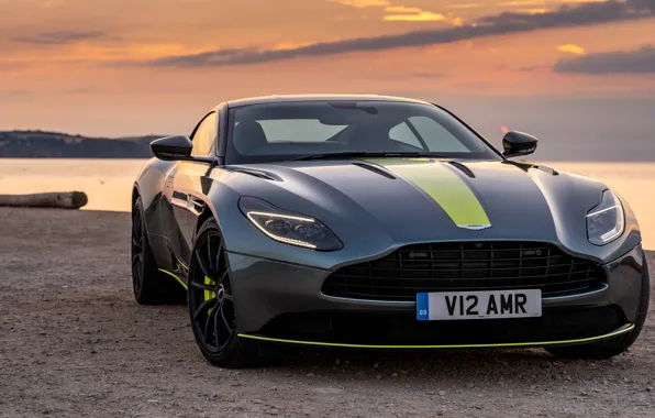 Sunset, Aston Martin, front view, 2018, DB11, AMR, Signature Edition