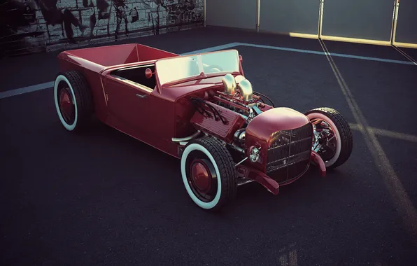 Hotrod, vermelho, ford32