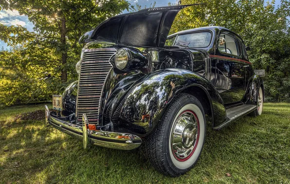 Hdr, black, 1938 CHEVROLET, COUP