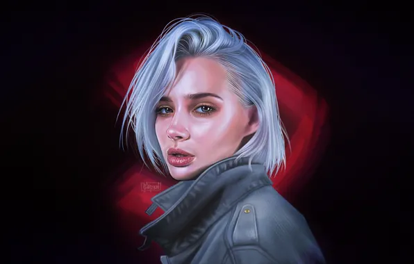 Picture eyes, girl, face, style, minimalism, lips, girl, style