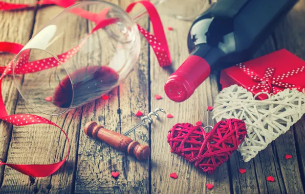 Love, wine, heart, love, heart, romantic, Valentine's Day