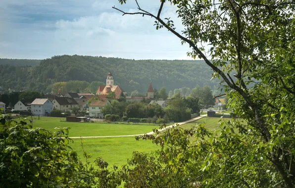 Field, the city, photo, home, Germany, Dollnstein