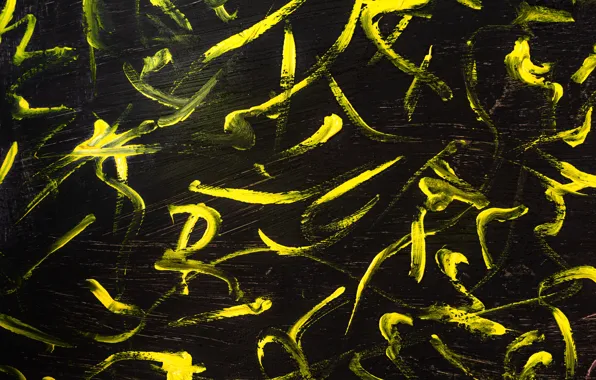 Background, paint, texture, yellow background, brush strokes, paint strokes, black and yellow, black and yellow