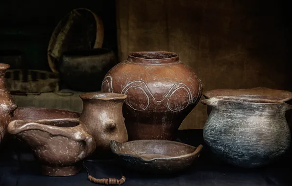 Dishes, still life, utensils, ceramics