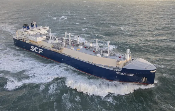 Sea, Tanker, A liquefied gas carrier, LNG, Sovcomflot, Christophdemargerie
