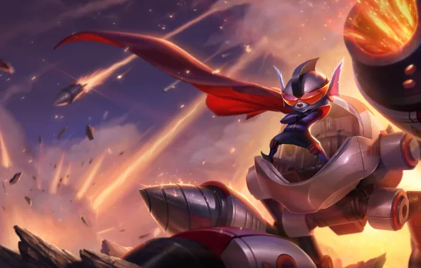 Ship, missiles, fantasy, League of Legends, Riot Games, Rumble, Andrew Silver