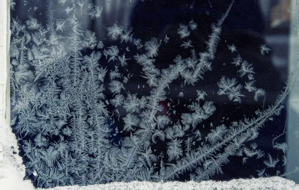 Picture cold, winter, glass, pattern, window