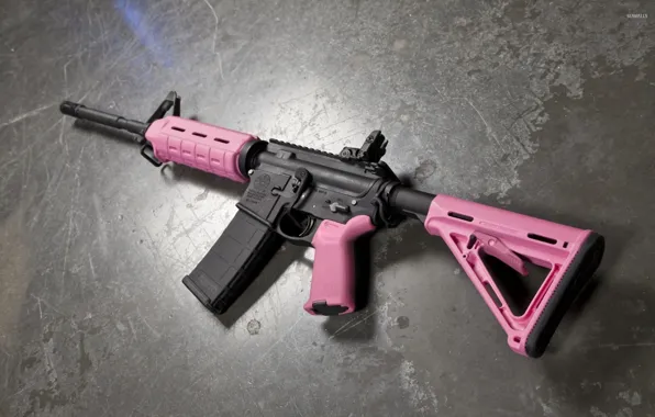 Picture pink, ar15, assault rifle