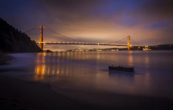 The city, San Francisco, USA, the Golden Gate bridge, Marin, Northern California
