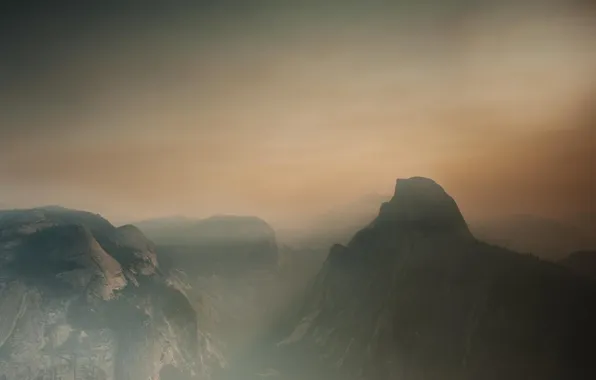 Clouds, mountains, nature, fog, USA, Yosemite national Park, Yosemite National Park