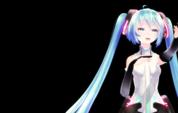 Picture girl, art, vocaloid, hatsune miku, Vocaloid, miku append