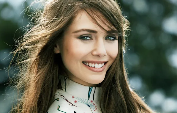 Look, the sun, smile, portrait, makeup, actress, hairstyle, brown hair