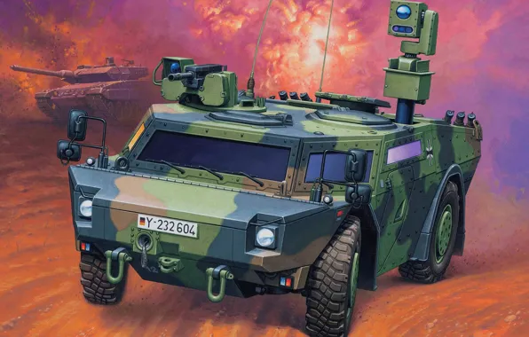 Figure, art, Fennec, modern light reconnaissance armored car