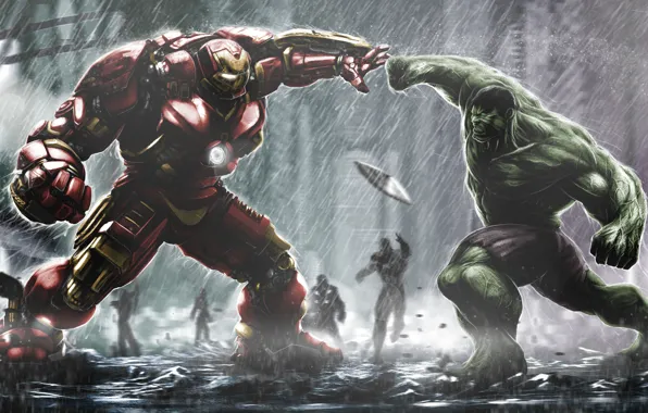 Armor, hulk, iron man, tony stark, Avengers: Age of Ultron, hulkbuster, bruce banner