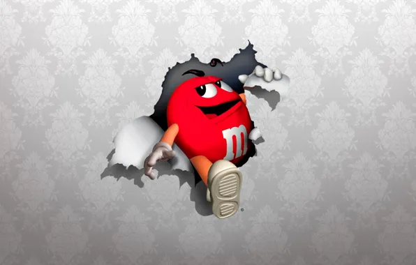 Red, wall, Wallpaper, red, M&Ms
