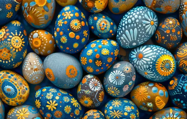 Holiday, pattern, eggs, spring, blue, Easter, ornament, blue