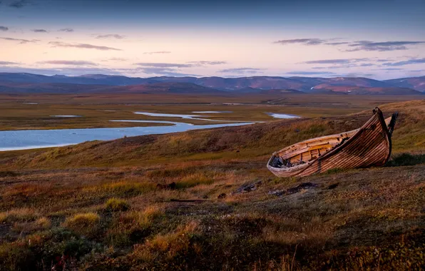 Picture North, Chukotka, Nadezhda Demkina, the village of Lorino, an old kayak