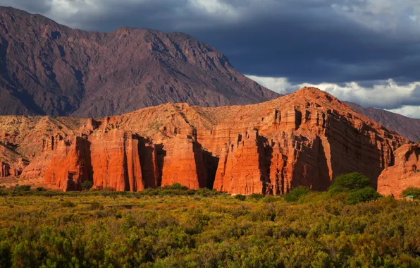 Clouds, trees, mountains, rocks, Argentina, Argentina, El Cafayate, Salta