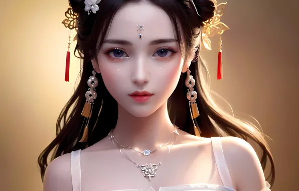 Portrait, beauty, Asian, beauty, bokeh, asian, digital art, portrait