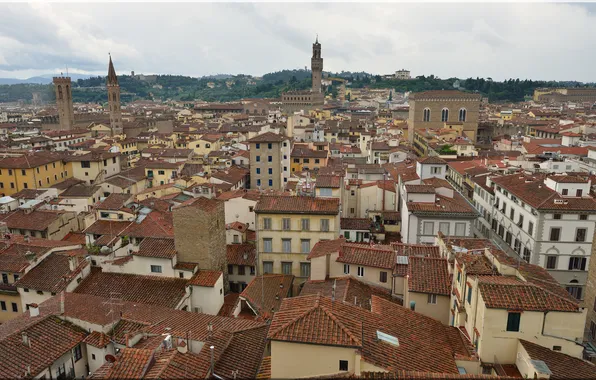 Roof, the sky, home, Italy, panorama, Florence, the Palazzo Vecchio
