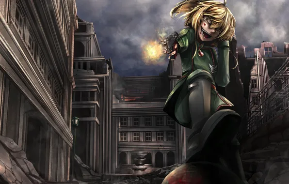 Girl, gun, blood, pistol, soldier, military, weapon, war
