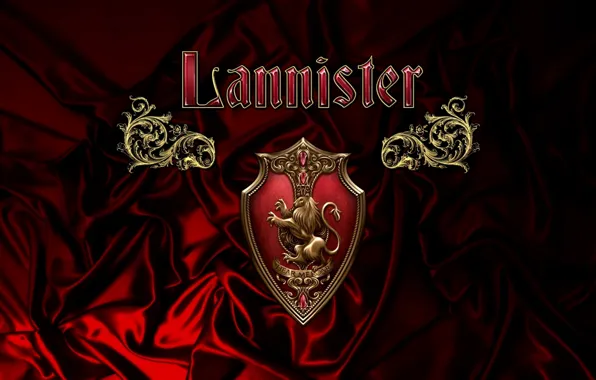Red, golden, gold, heart, lion, A Song of Ice and Fire, Game of Thrones, Winterfell