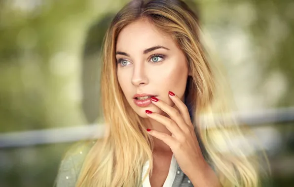 Picture background, portrait, makeup, hairstyle, blonde, beautiful, bokeh, Lods Franck