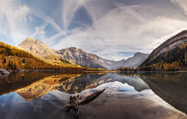 Water, clouds, landscape, mountains, nature, lake