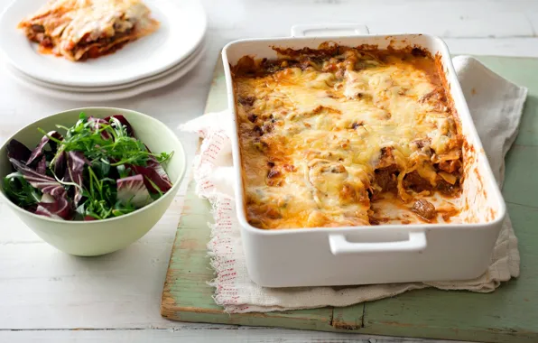 Cheese, meat, dish, salad