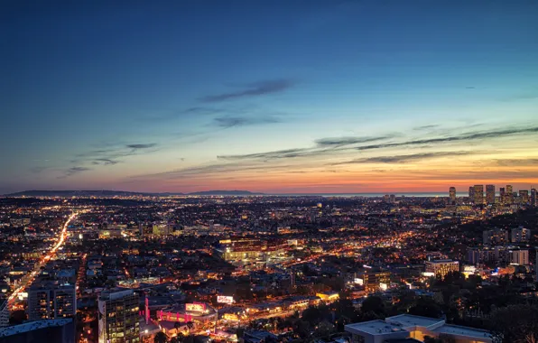 Clouds, Sky, Sunset, Los Angeles, Dusk