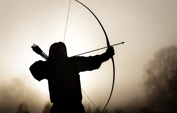Background, bow, arrows, Archer