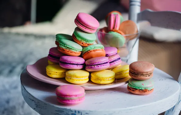 Picture color, colorful, cookies, rainbow, dessert, sweet, cookies, macaron