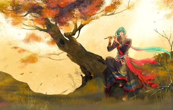 Picture trees, the wind, male, Dudka