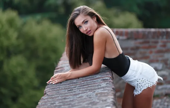 Picture look, girl, pose, hair, shorts, hands, Marco Squassina, Eve Evghenia
