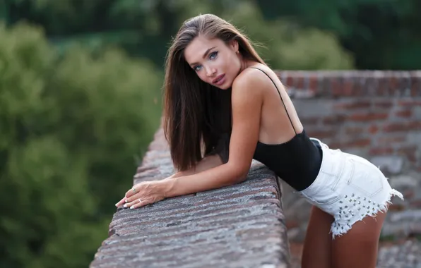 Look, girl, pose, hair, shorts, hands, Marco Squassina, Eve Evghenia