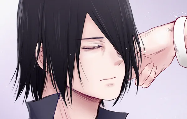 Hand, Naruto, Naruto, bangs, Sasuke Uchiha