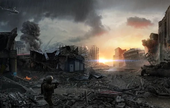 The city, war, the ruins