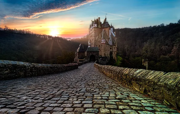 Castle, Germany, bridge, ELTZ