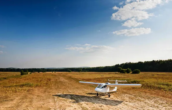 Field, forest, summer, the sky, clouds, landscape, nature, Wallpaper