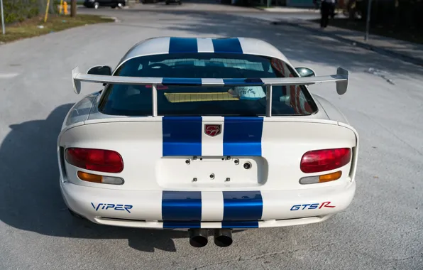 Dodge Viper, 1997, Back, American car, Wing, GTSR, Racing stripes